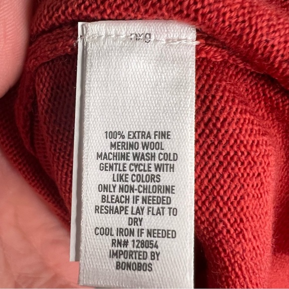 Bonobos Men's Merino Wool Crew Neck Sweater Heather Garnet Size XXL - Picture 5 of 7